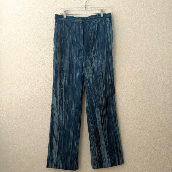 STELLA NOVA Women’s Velvety Blue Wide Leg High Waist Pants Size 8 - Picture 1 of 11